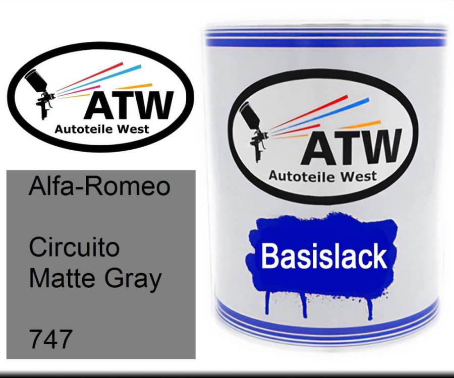 Alfa-Romeo, Circuito Matte Gray, 747: 1L Lackdose, von ATW Autoteile West.